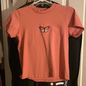 brandy melville butterfly crop top